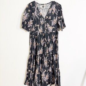 Bsbee floral short sleeve boho Midi Dress